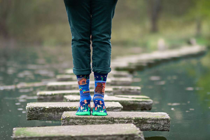 Sosete din bumbac organic Arty Socks Capybara Indragostita Albastru inchis [5]