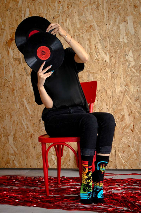 Sosete din bumbac organic Arty Socks Disco Negru [6]