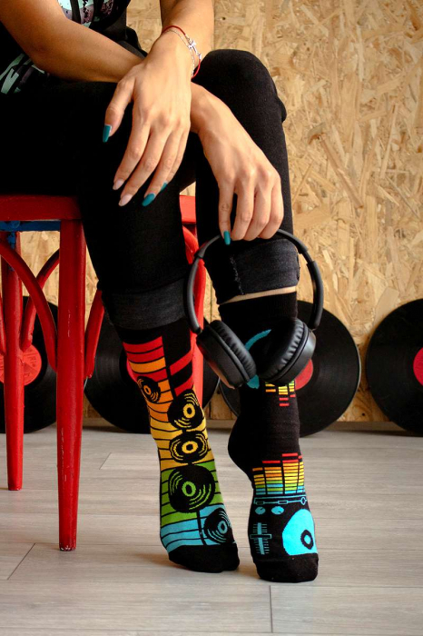 Sosete din bumbac organic Arty Socks Disco Negru [4]