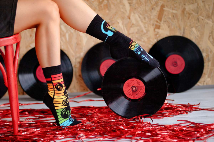 Sosete din bumbac organic Arty Socks Disco Negru [5]