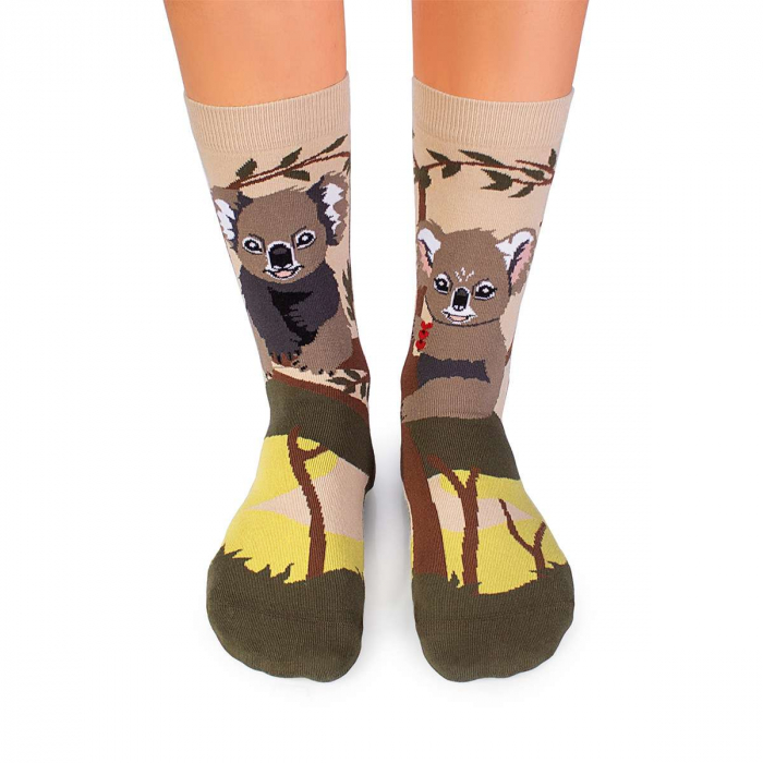 Sosete din bumbac organic Arty Socks Koala Indragostite Kaki [2]