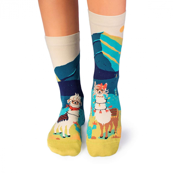 Sosete din bumbac organic Arty Socks Lame Indragostite Turcoaz [3]