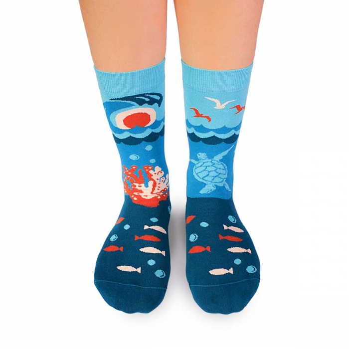 Sosete din bumbac organic Arty Socks Ocean Albastru deschis [2]
