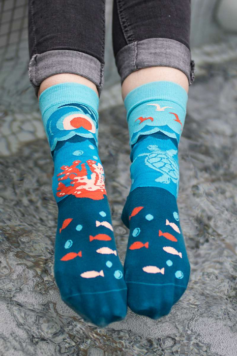 Sosete din bumbac organic Arty Socks Ocean Albastru deschis [3]