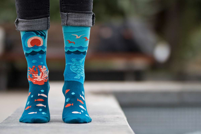 Sosete din bumbac organic Arty Socks Ocean Albastru deschis [4]