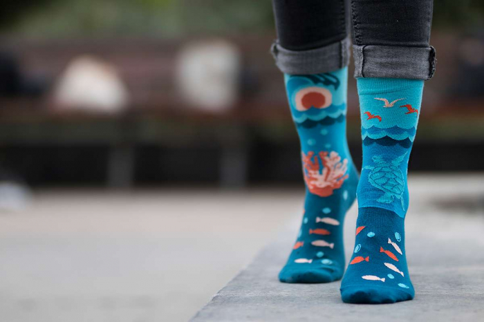 Sosete din bumbac organic Arty Socks Ocean Albastru deschis [5]