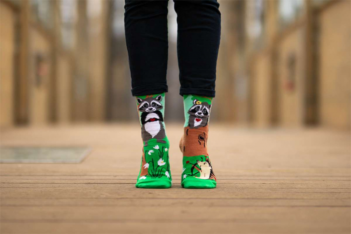 Sosete din bumbac organic Arty Socks Ratoni Indragostiti Verde [4]
