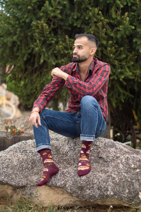 Șosete din bumbac Povești de Toamnă Arici Visiniu [7]