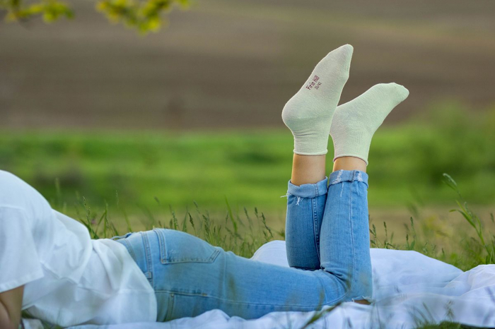 Sosete din in si bumbac LINEN SNEAKER SOCKS Ecru [4]