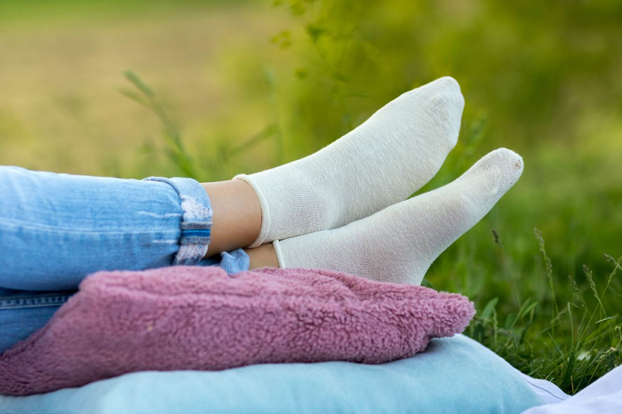 Sosete din in si bumbac LINEN SNEAKER SOCKS Ecru [3]