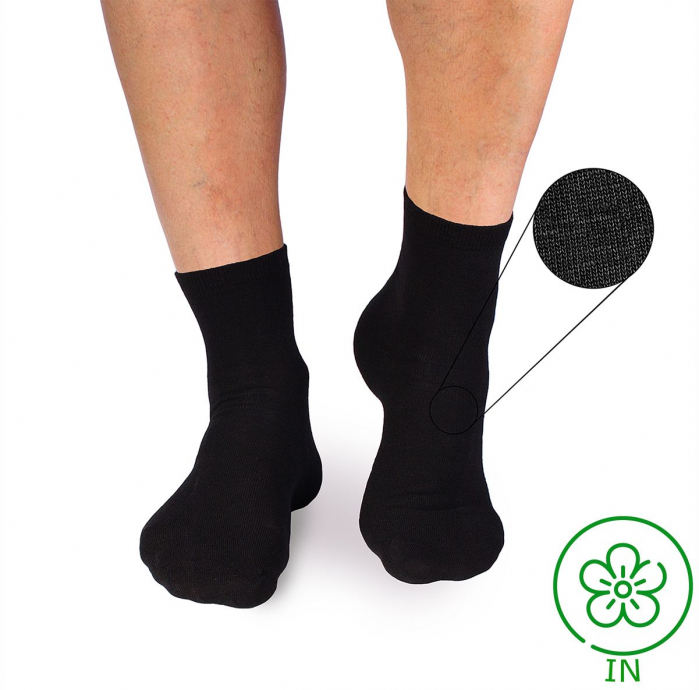 Sosete din in si bumbac LINEN SNEAKER SOCKS Negru [2]