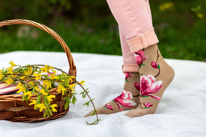 Sosete Fine din Bambus cu Magnolie Bej [2]