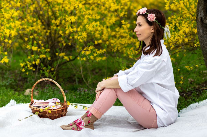 Sosete Fine din Bambus cu Magnolie Bej [3]