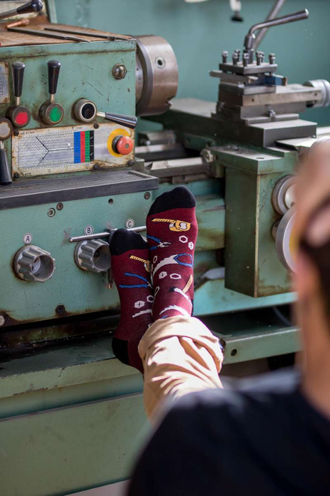 Șosete Fine din Bumbac cu Unelte Vișiniu [3]