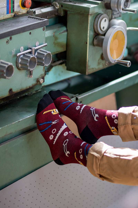 Șosete Fine din Bumbac cu Unelte Vișiniu [2]