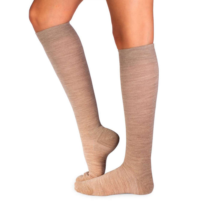 Sosete lungi 3/4 Fine din Lână Bej [2]