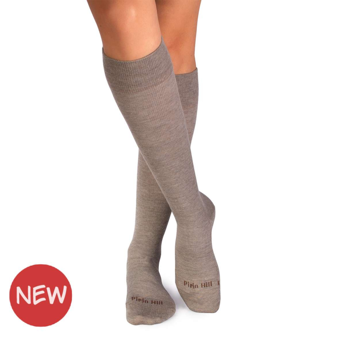 Șosete lungi compresive 3/4  din Lână Merinos Bej [2]