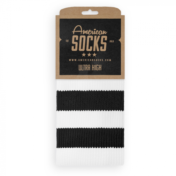 Sosete lungi peste genunchi Old School Alb [3]