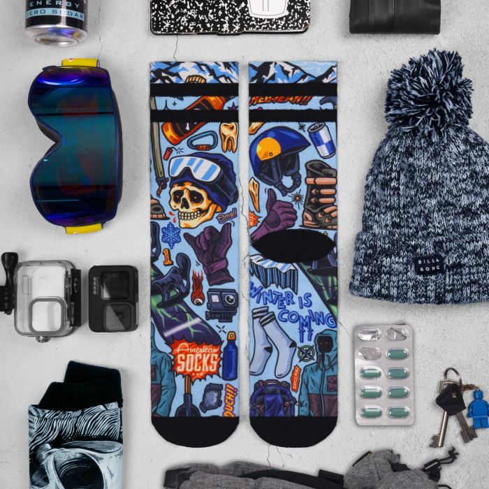 Sosete lungime medie Coolmax Snowboard Craniu [3]