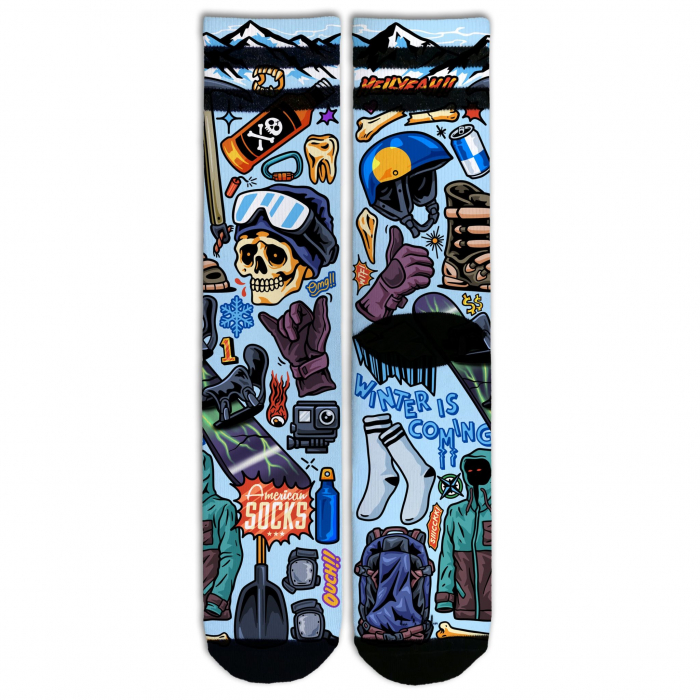 Sosete lungime medie Coolmax Snowboard Craniu [2]