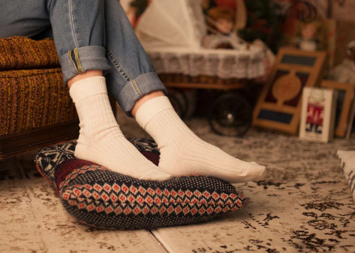 Sosete Merino Warm & fular Alb [4]