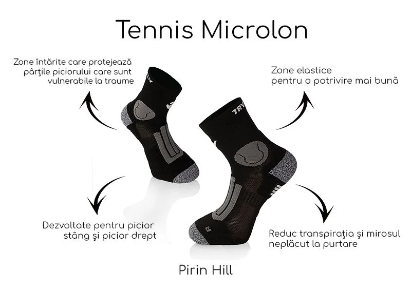 Sosete pentru tenis Microlon Black [2]