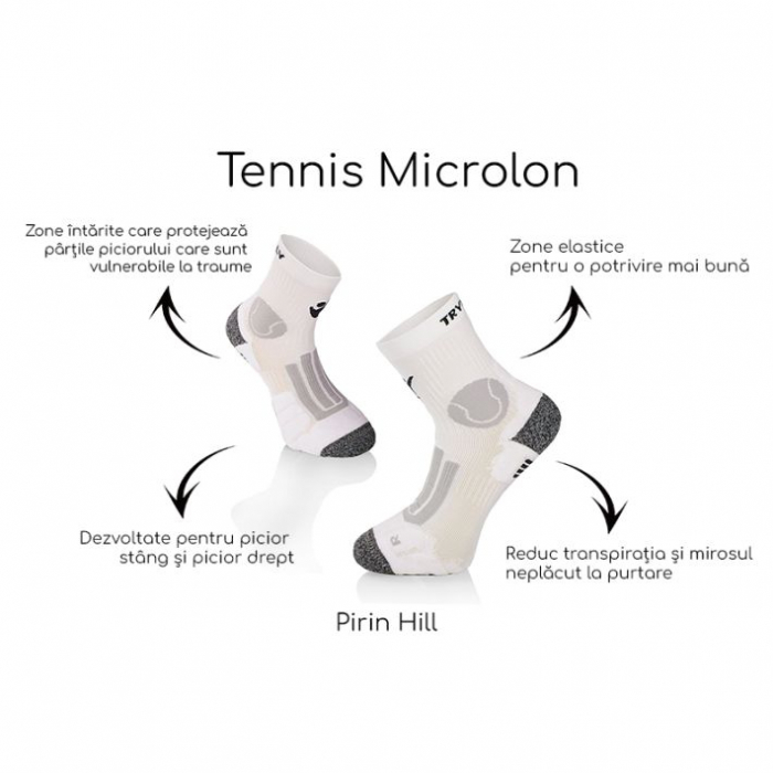 Sosete pentru tenis Microlon White [2]