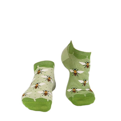 Sosete scurte bambus FINE BAMBOO Sneaker Bees - Green [9]