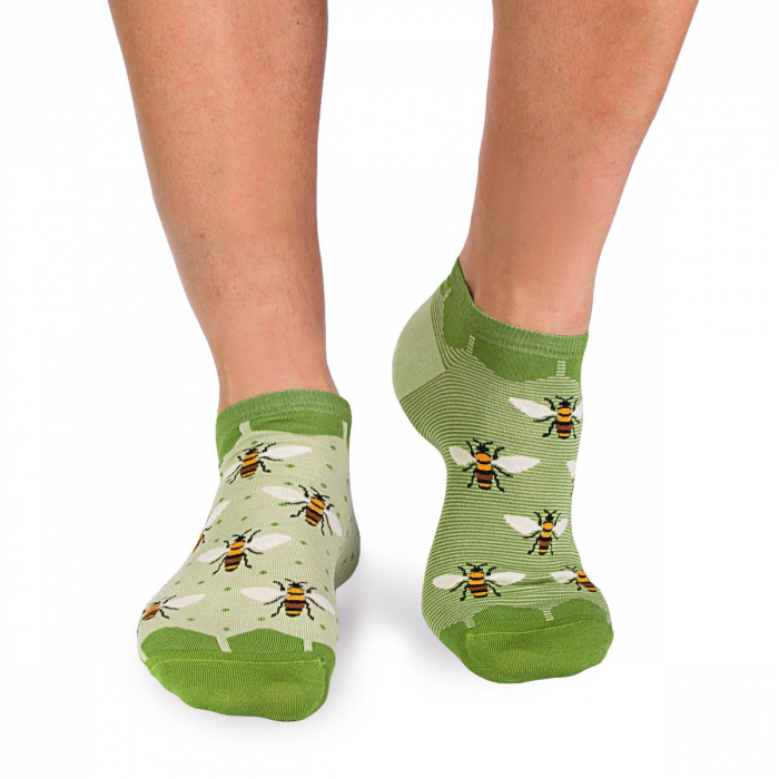 Sosete scurte bambus FINE BAMBOO Sneaker Bees - Green [2]
