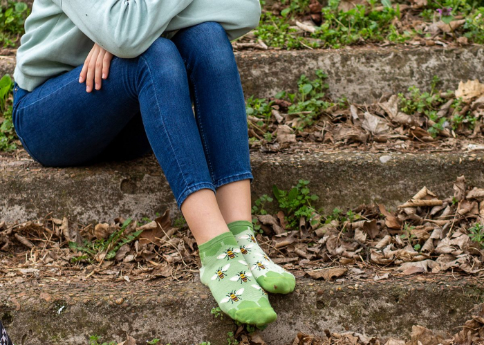 Sosete scurte bambus FINE BAMBOO Sneaker Bees - Green [8]