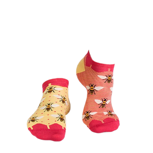 Sosete scurte bambus FINE BAMBOO Sneaker Bees - Yellow [9]
