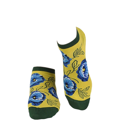 Sosete scurte bambus Flowers Yellow [4]