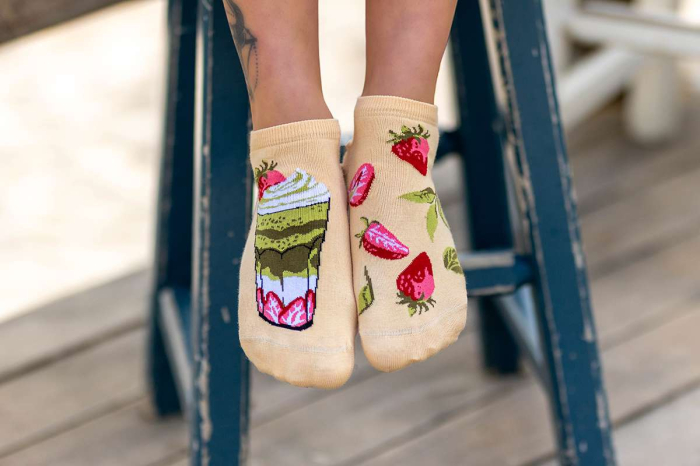 Șosete scurte bumbac Arty Socks cu Matcha Portocaliu [6]