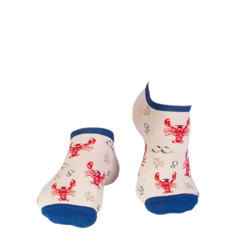 Sosete scurte bumbac Fine Cotton Sealife Homar Ecru [2]