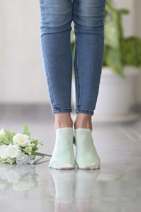 Șosete scurte din Bumbac Mercerizat verde pal [2]