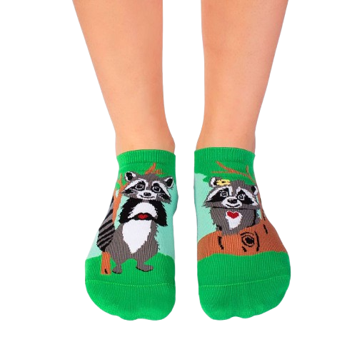 Sosete scurte din bumbac organic Arty Socks Ratoni Indragostiti Verde [2]