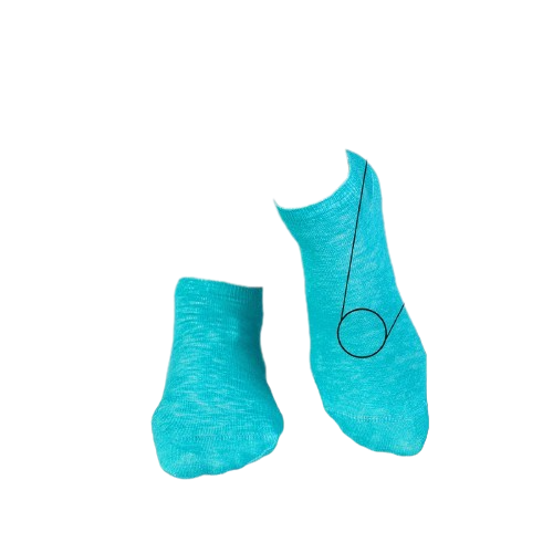 Sosete scurte din in si bumbac LINEN SNEAKER SOCKS Turquoise [3]