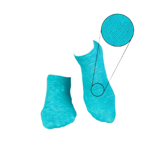 Sosete scurte din in si bumbac LINEN SNEAKER SOCKS Turquoise [2]
