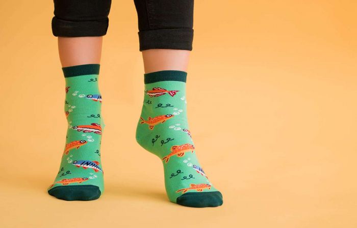 Sosete scurte peste glezna bumbac organic Fine Cotton Sealife Pesti Menta [4]