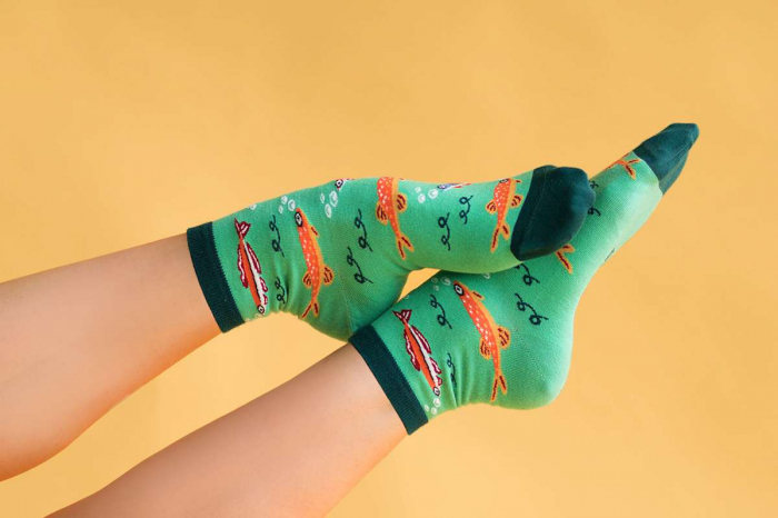 Sosete scurte peste glezna bumbac organic Fine Cotton Sealife Pesti Menta [2]