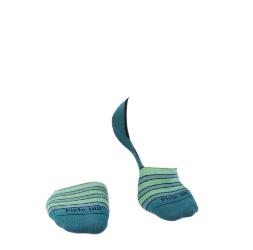Sosete tip talpici INVISIBLE ORGANIC SOCKS Lines Turquoise [2]