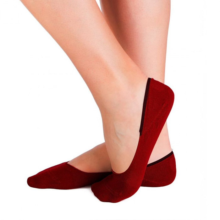 Sosete tip talpici SUPER INVISIBLE ORGANIC SOCKS Bordeaux [2]