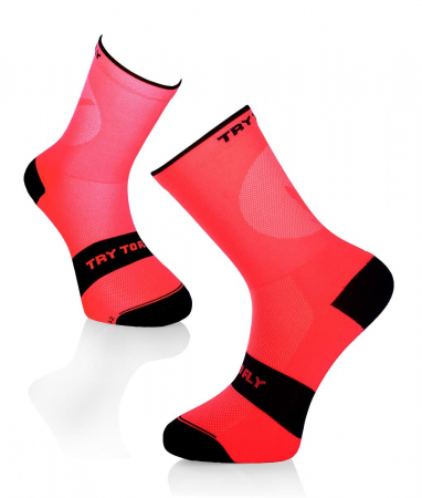 Sosete Ciclism - Sosete pentru ciclism CYCLING LIGHT SOCKS Fluo Coral