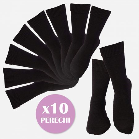 Gift Box-uri Casual - 10 perechi de sosete pentru diabetici cu compresie scazuta Negru