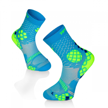 Sosete de compresie - Sosete compresive pentru sport COMPRESSION SOCKS Turquoise Yellow