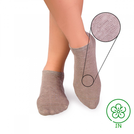 Sosete scurte copii - Sosete scurte din in si bumbac LINEN SNEAKER SOCKS Gri