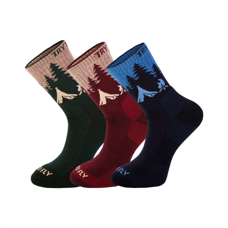 Gift Box-uri Casual - 3 perechi sosete de drumetie din lana merino peisaj montan