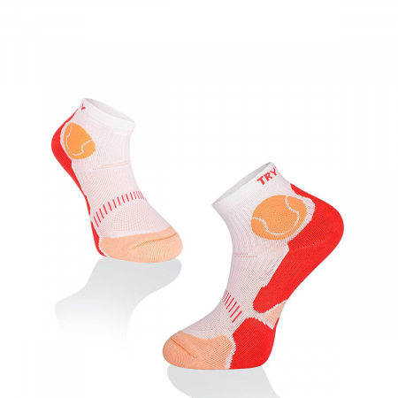 Sosete Tenis - Sosete scurte pentru tenis Fusion White Coral