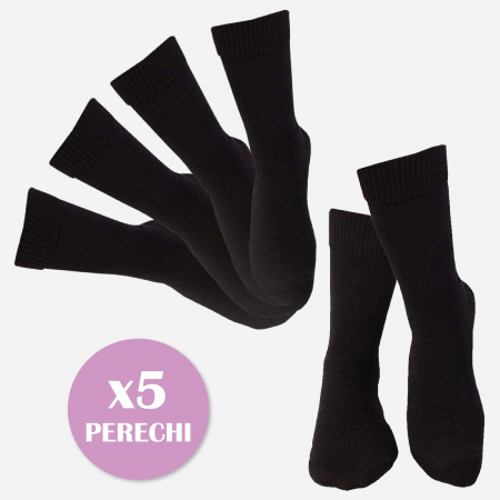 Produse - 5 perechi de sosete pentru diabetici cu compresie scazuta Negru
