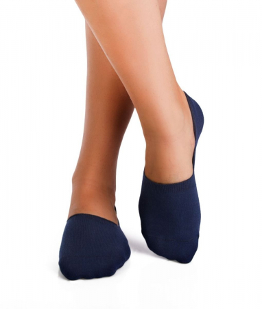Sosete casual femei - Sosete tip talpici INVISIBLE ORGANIC SOCKS DARK BLUE